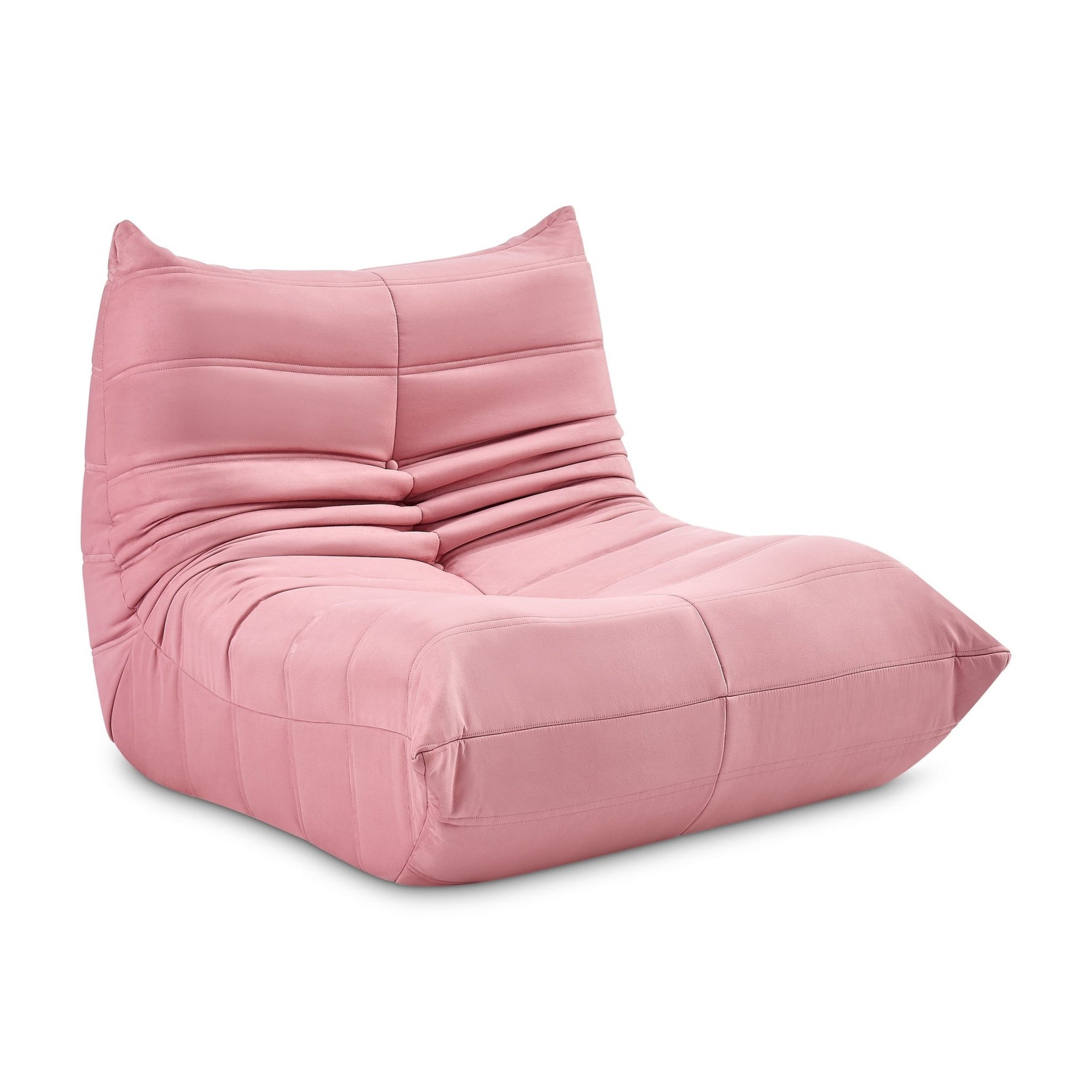 Cocoon Rose Pink Floor Sofa Lounge Chair - Suede Effect - Bargainia.com - 