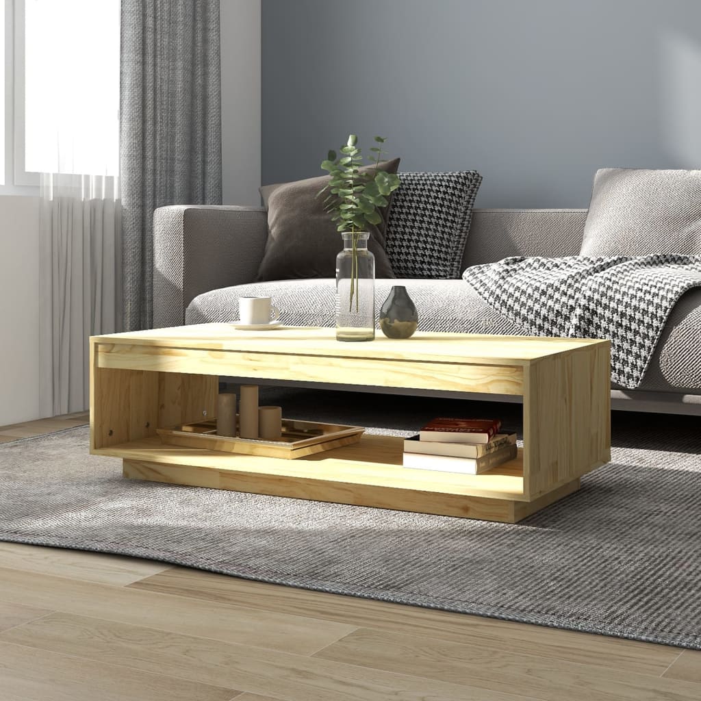 Coffee Table 110x50x33.5 cm Solid Pinewood - Bargainia.com - 