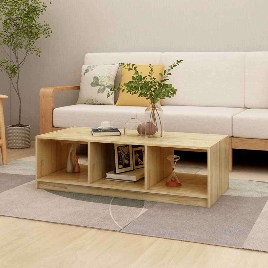 Coffee Table 110x50x34 cm Solid Pinewood - Bargainia.com - 