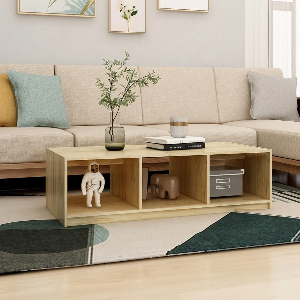 Coffee Table 110x50x34 cm Solid Pinewood - Bargainia.com - 