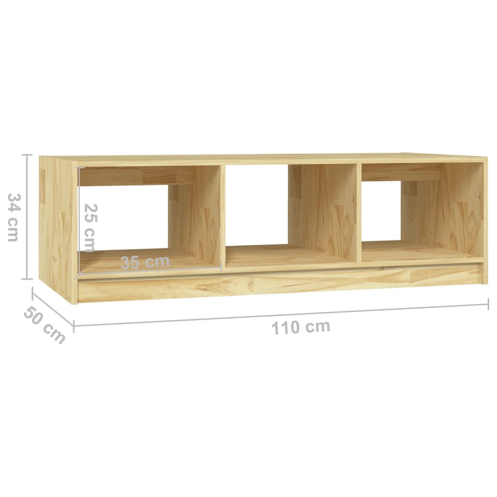 Coffee Table 110x50x34 cm Solid Pinewood - Bargainia.com - 