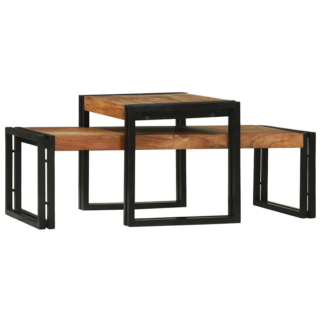 Coffee Table 2 pcs Brown 48 x 40 x 40 cm Solid acacia wood - Bargainia.com - 8721158640086 - 4104722