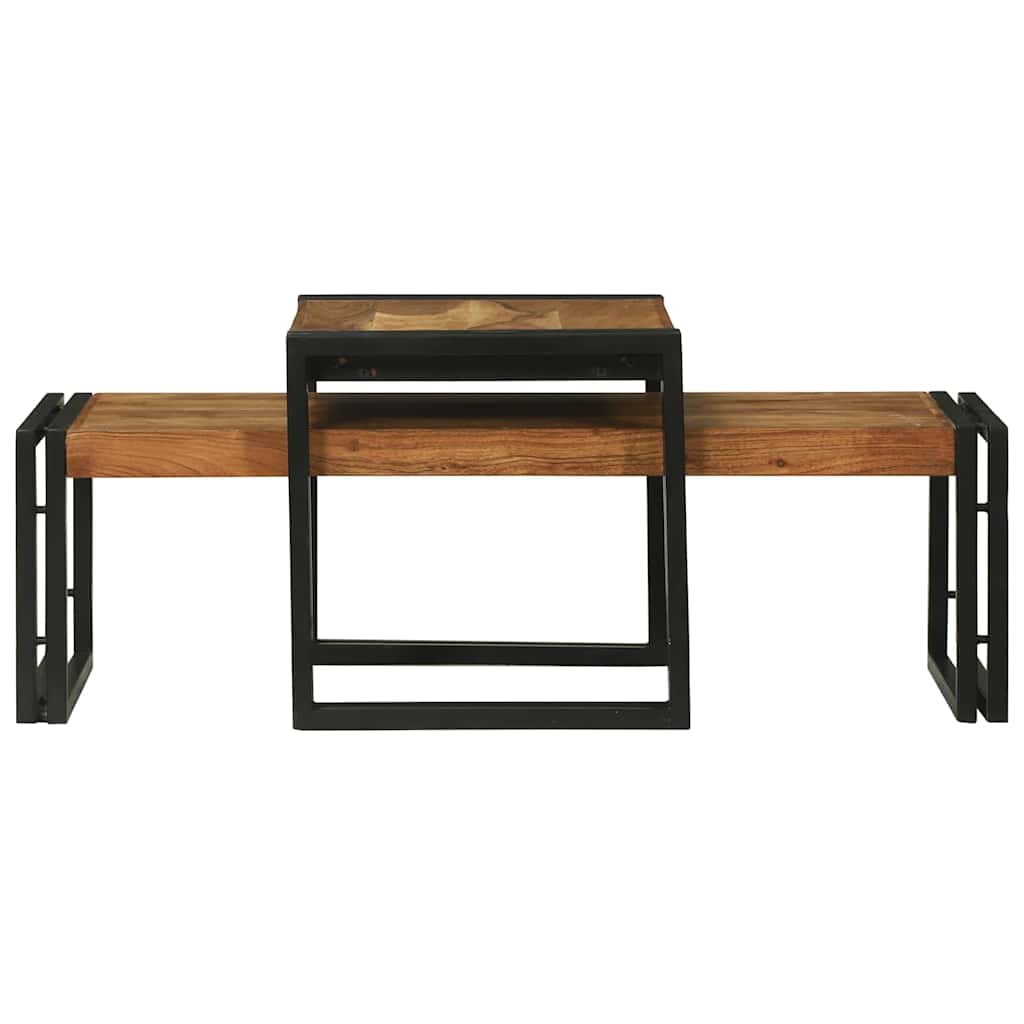 Coffee Table 2 pcs Brown 48 x 40 x 40 cm Solid acacia wood - Bargainia.com - 8721158640086 - 4104722