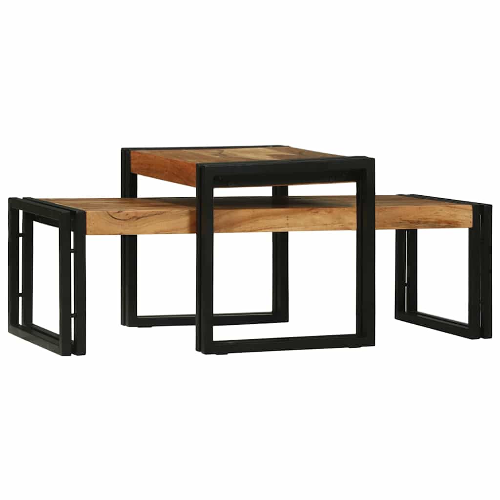 Coffee Table 2 pcs Brown 48 x 40 x 40 cm Solid acacia wood - Bargainia.com - 8721158640086 - 4104722