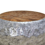 Coffee Table Aluminium Teak 60x60x30 cm - Bargainia.com - 