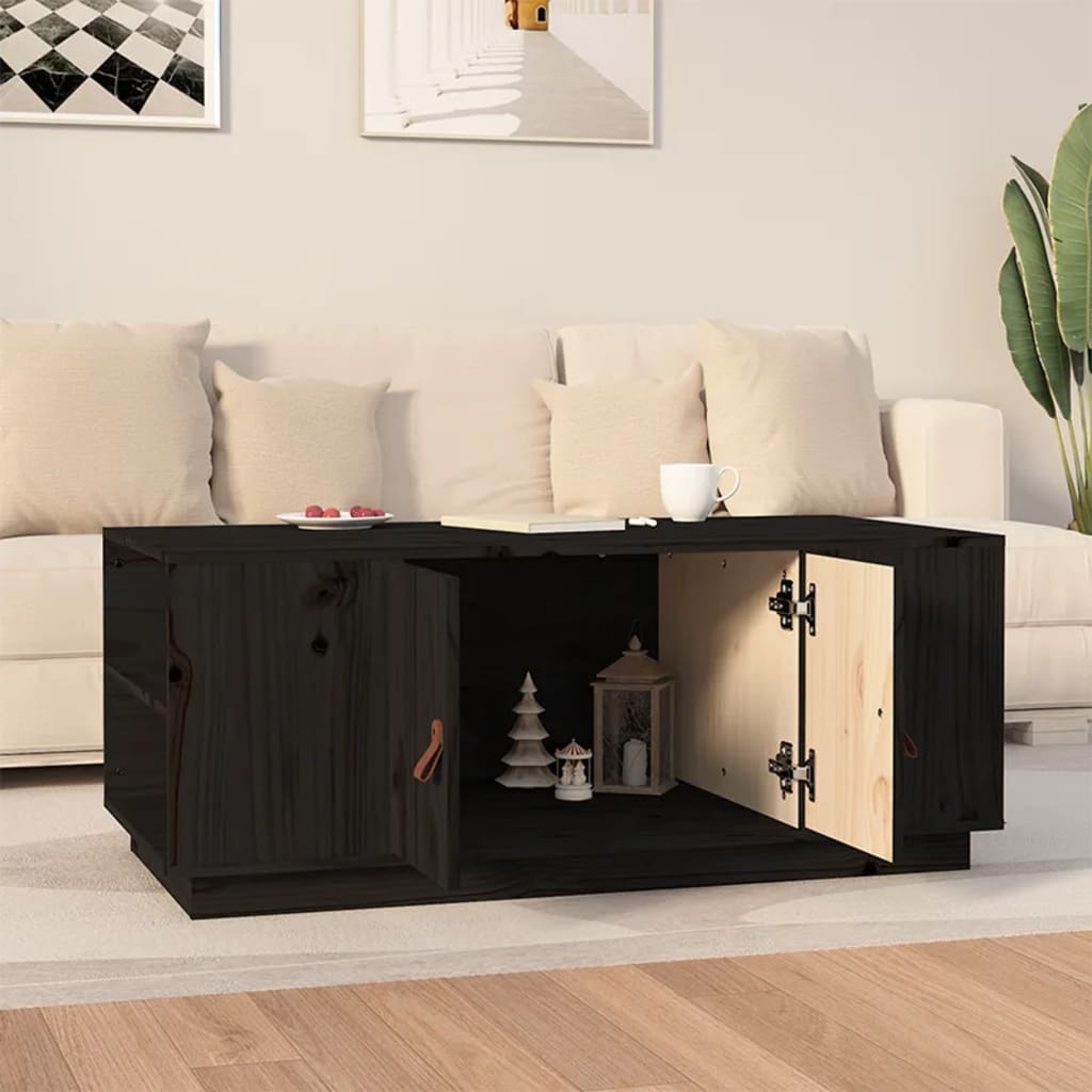 Coffee Table Black 100x50x41 cm Solid Wood Pine - Bargainia.com - 8720287203445 - 818259