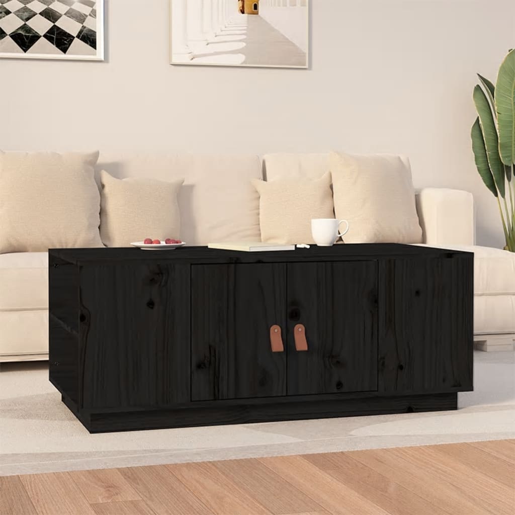 Coffee Table Black 100x50x41 cm Solid Wood Pine - Bargainia.com - 8720287203445 - 818259