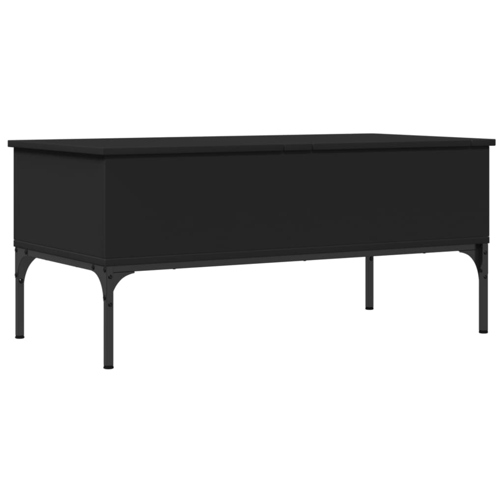 Coffee Table Black 100x50x45 cm Engineered Wood and Metal - Bargainia.com - 