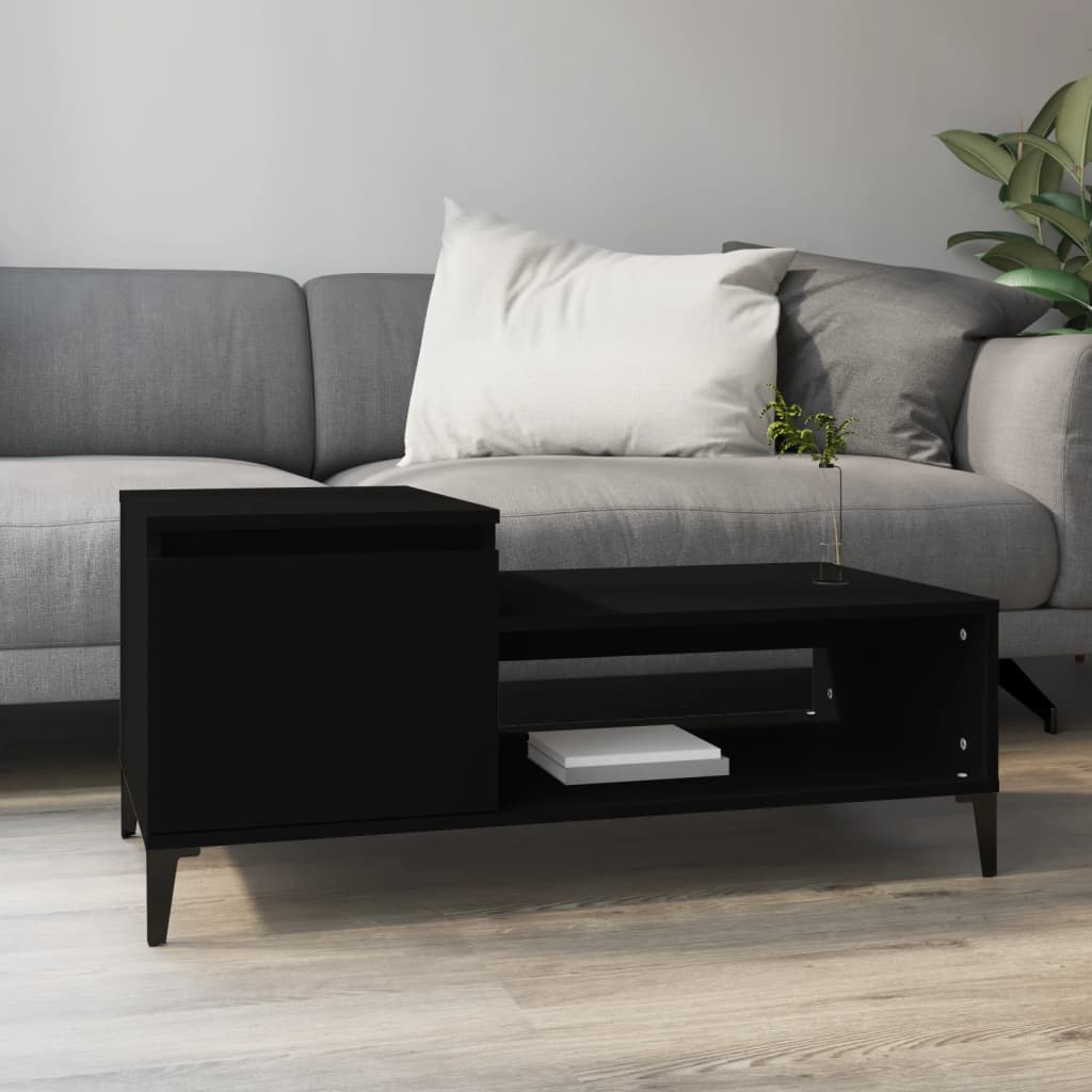 Coffee Table Black 100x50x45 cm Engineered Wood - Bargainia.com - 