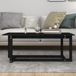 Coffee Table Black 110x55x45 cm Solid Wood Pine - Bargainia.com - 