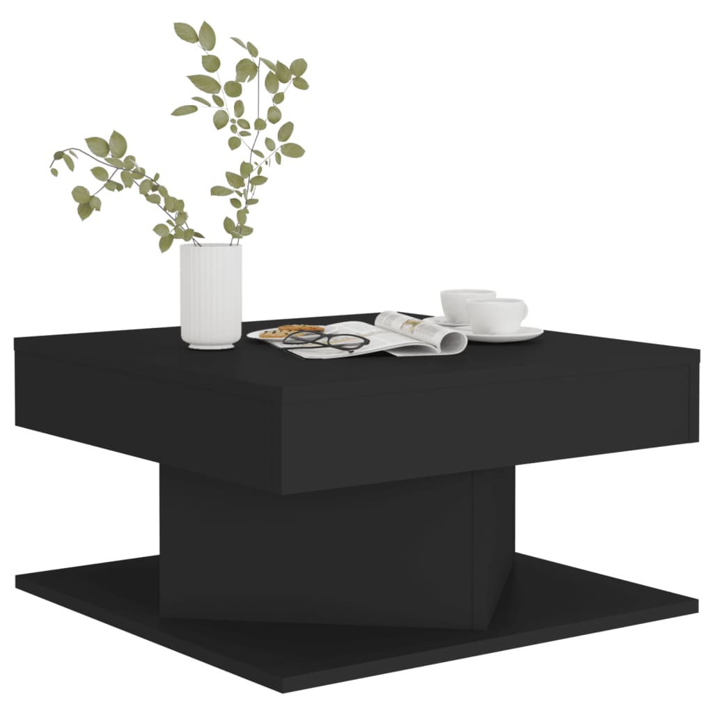 Coffee Table Black 57x57x30 cm Engineered Wood - Bargainia.com - 