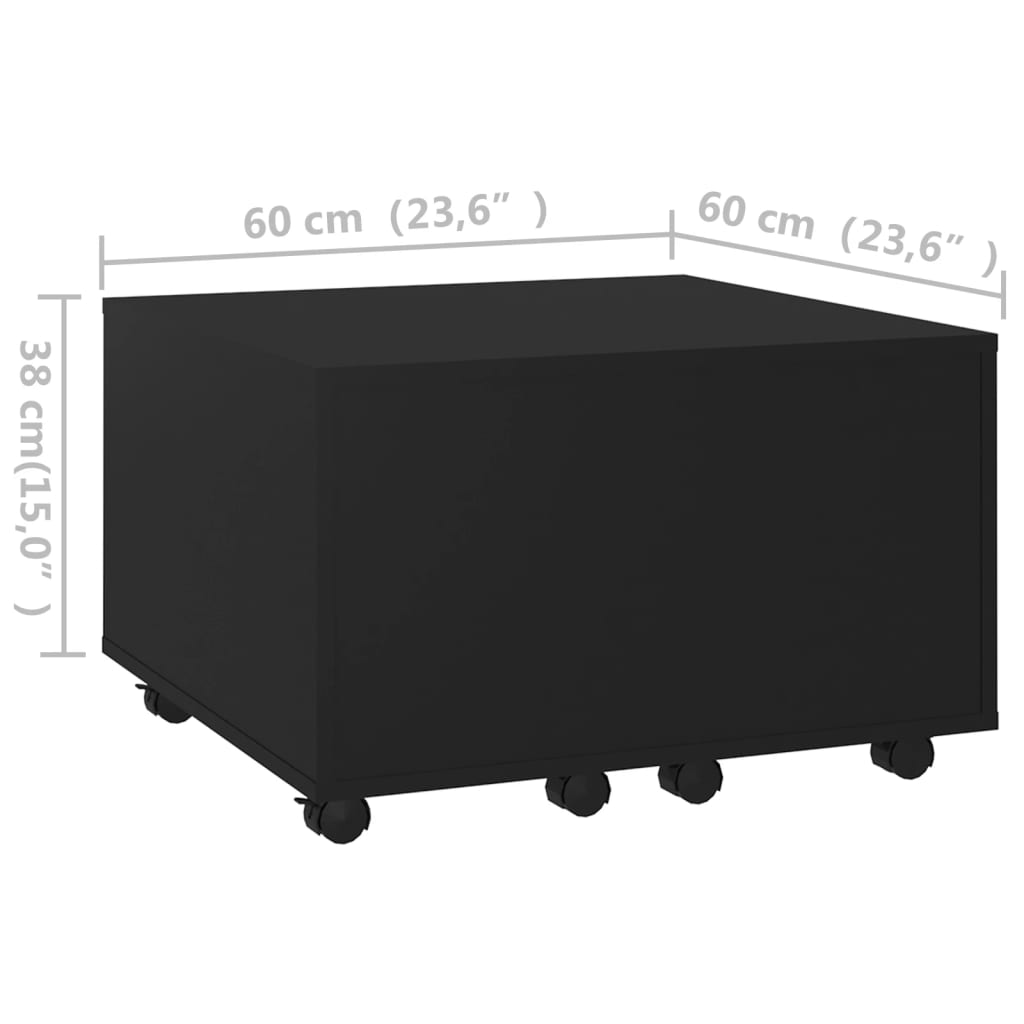 Coffee Table Black 60x60x38 cm Engineered Wood - Bargainia.com - 
