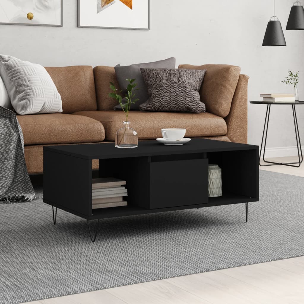 Coffee Table Black 90x50x36.5 cm Engineered Wood - Bargainia.com - 8721012109728 - 830589