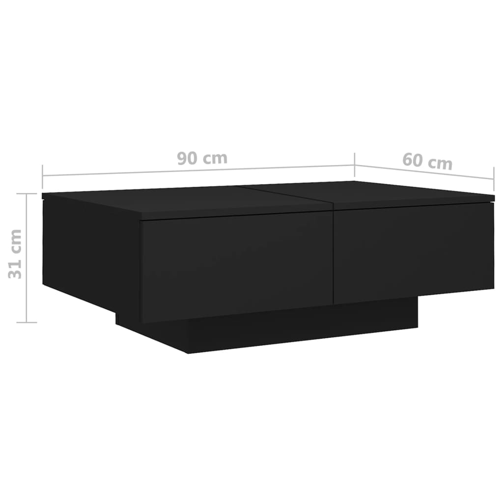 Coffee Table Black 90x60x31 cm Engineered Wood - Bargainia.com - 8720286587157 - 804176