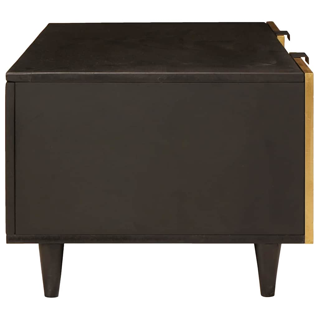 Coffee Table Black and Gold 100 x 54 x 40 cm Solid mango wood - Bargainia.com - 