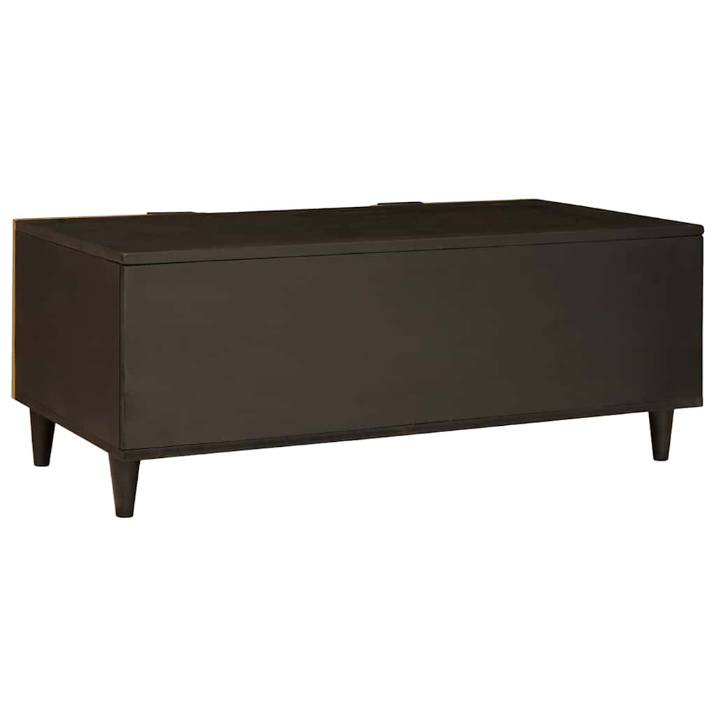 Coffee Table Black and Gold 100 x 54 x 40 cm Solid mango wood - Bargainia.com - 