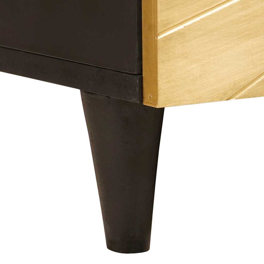 Coffee Table Black and Gold 100 x 54 x 40 cm Solid mango wood - Bargainia.com - 