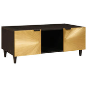 Coffee Table Black and Gold 100 x 54 x 40 cm Solid mango wood - Bargainia.com - 