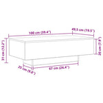 Coffee Table Black oak 100 x 49.5 x 31 cm Engineered wood - Bargainia.com - 