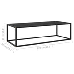 Coffee Table Black with Black Glass 120x50x35 cm - Bargainia.com - 