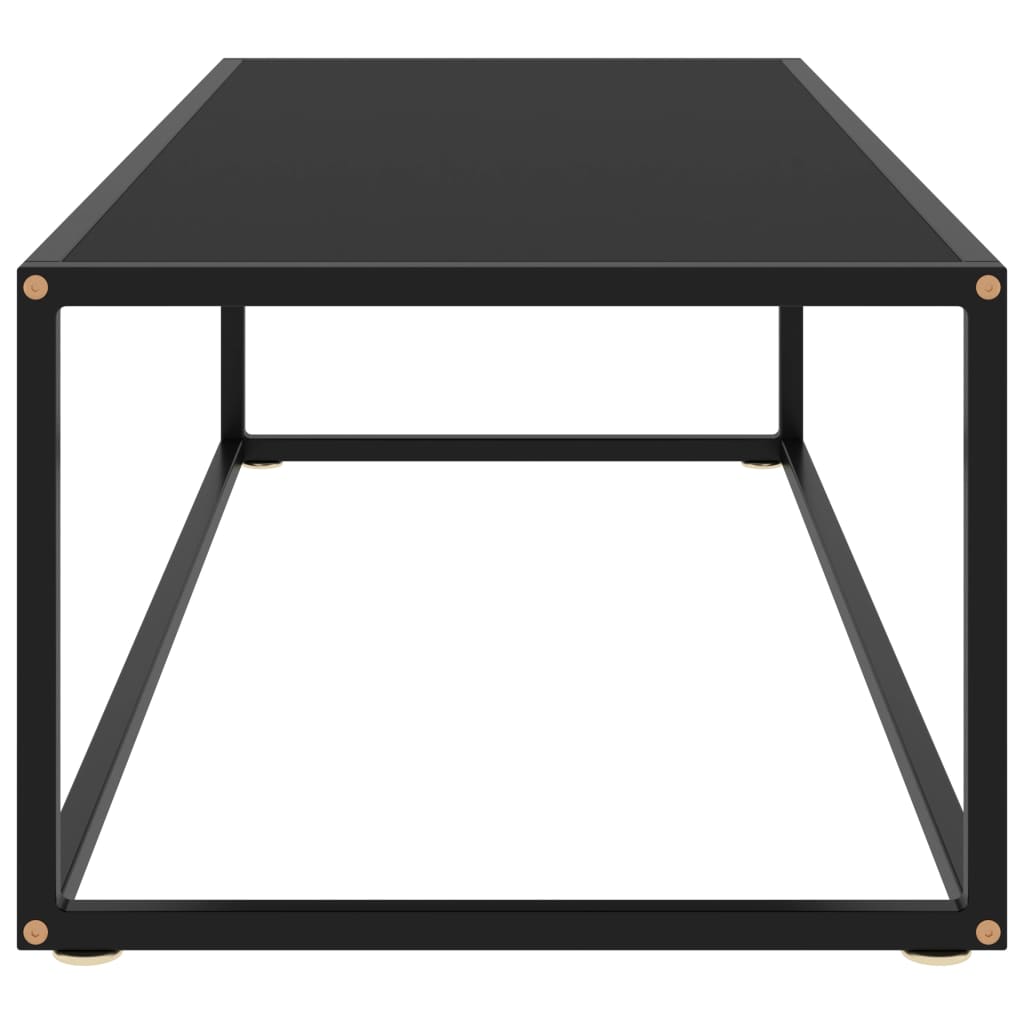 Coffee Table Black with Black Glass 120x50x35 cm - Bargainia.com - 