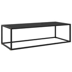 Coffee Table Black with Black Glass 120x50x35 cm - Bargainia.com - 