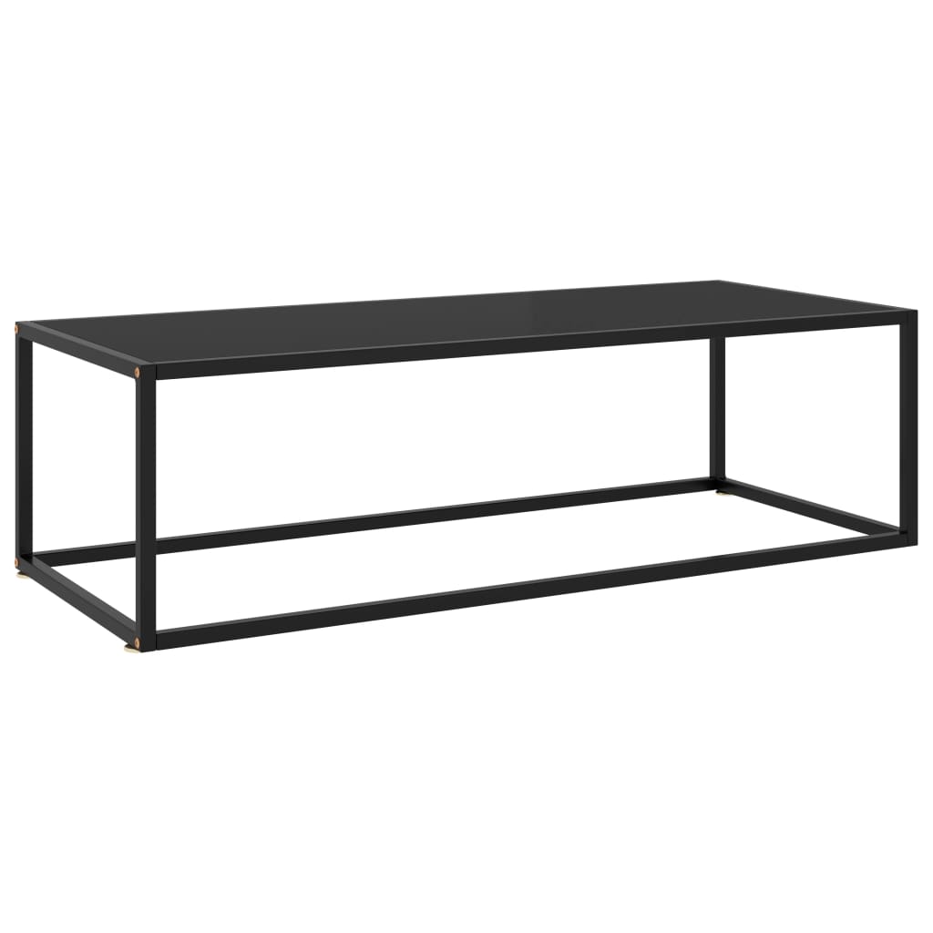 Coffee Table Black with Black Glass 120x50x35 cm - Bargainia.com - 