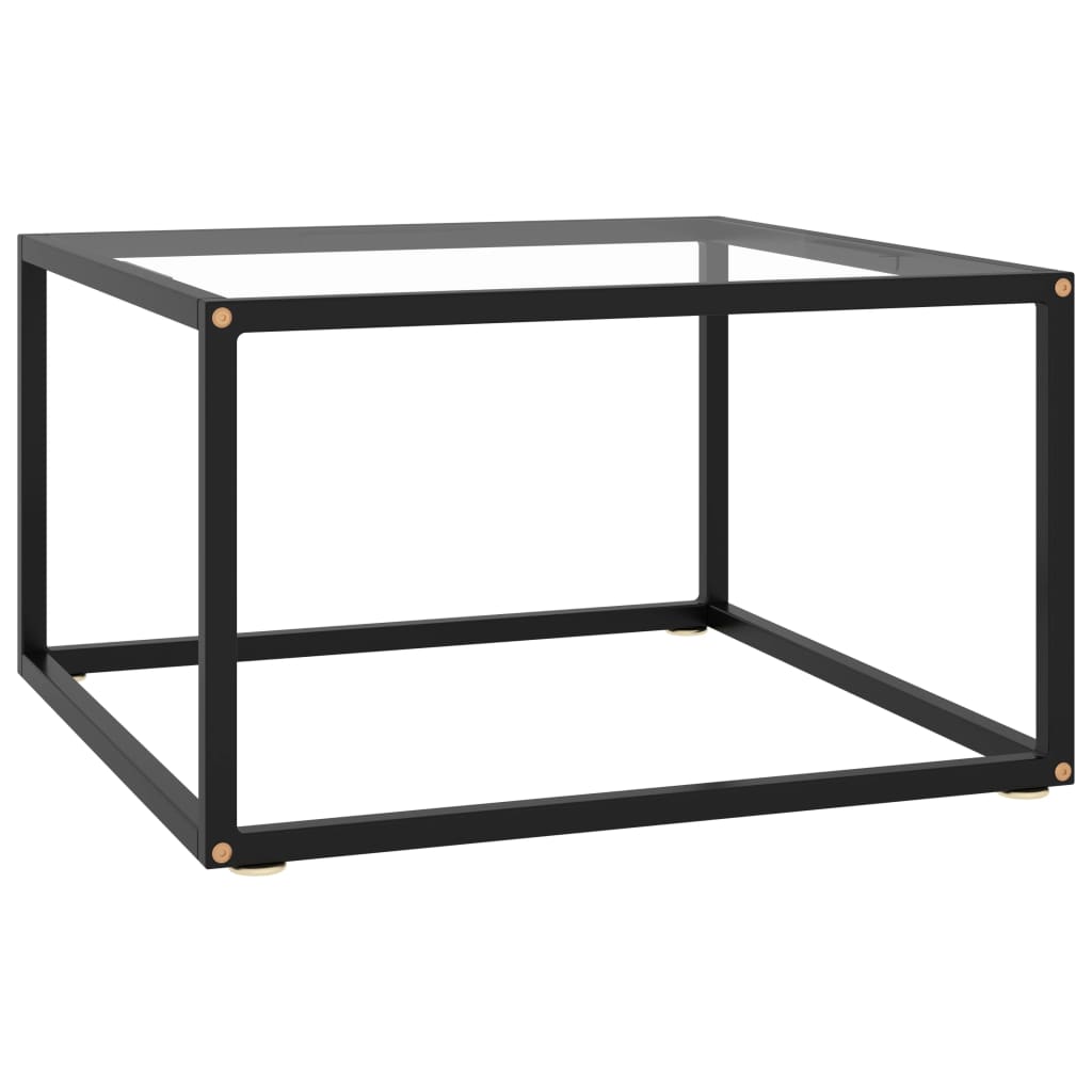 Coffee Table Black with Tempered Glass 60x60x35 cm - Bargainia.com - 8720286057995 - 322871