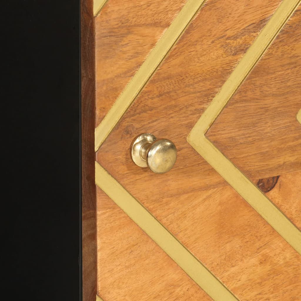 Coffee Table Brown and Black 100x54x40 cm Solid Wood Mango - Bargainia.com - 