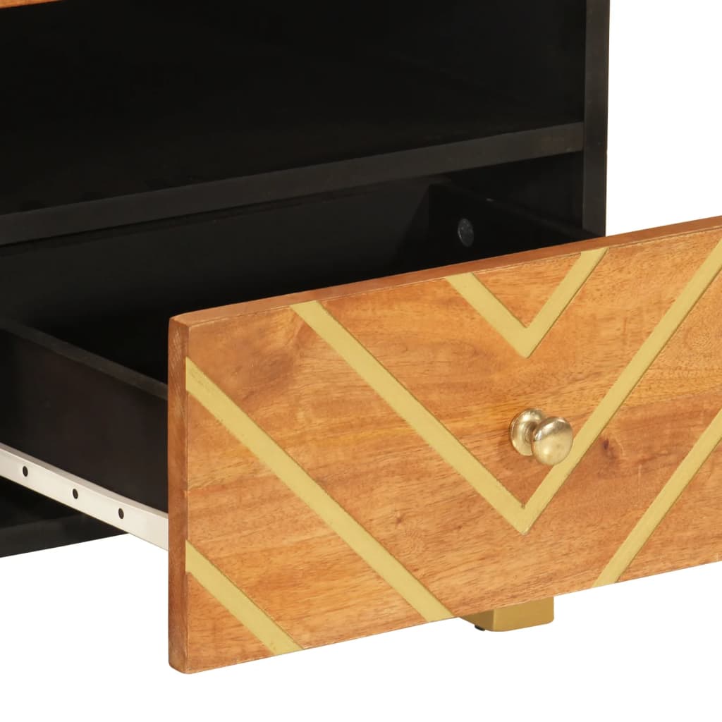 Coffee Table Brown and Black 80x54x40 cm Solid Wood Mango - Bargainia.com - 8720845422141 - 356796