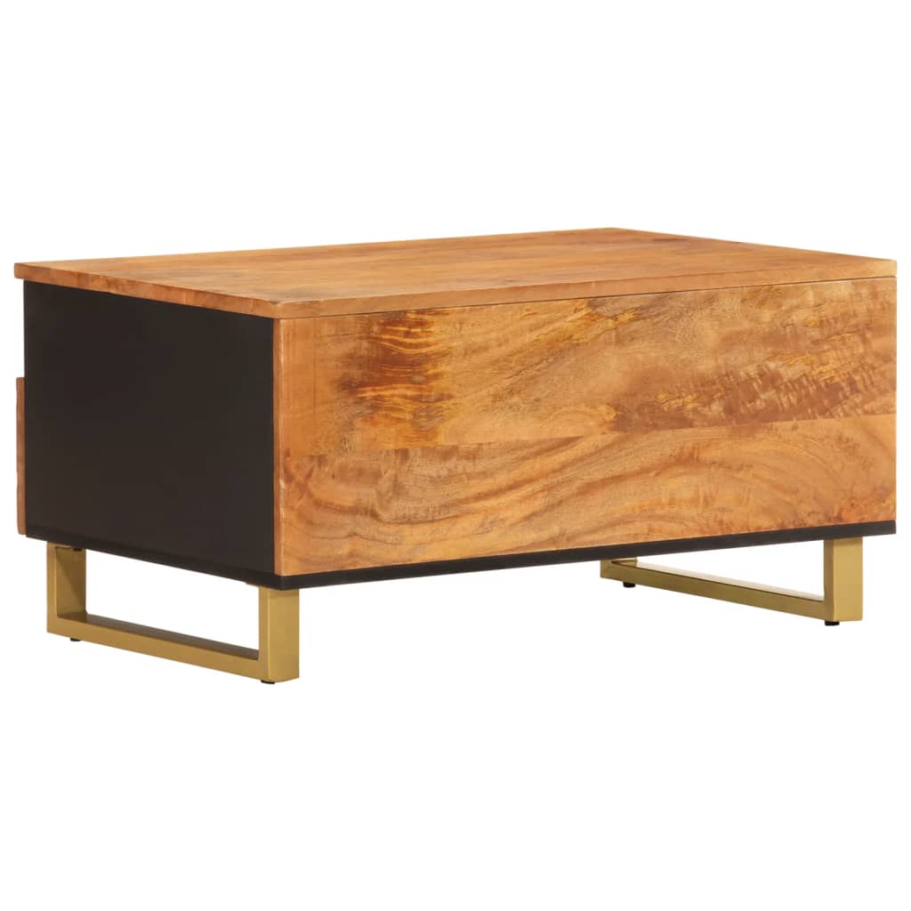 Coffee Table Brown and Black 80x54x40 cm Solid Wood Mango - Bargainia.com - 8720845422141 - 356796