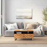 Coffee Table Brown and Black 80x54x40 cm Solid Wood Mango - Bargainia.com - 