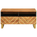 Coffee Table Brown and Black 80x54x40 cm Solid Wood Mango - Bargainia.com - 