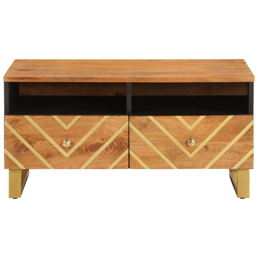 Coffee Table Brown and Black 80x54x40 cm Solid Wood Mango - Bargainia.com - 8720845422141 - 356796