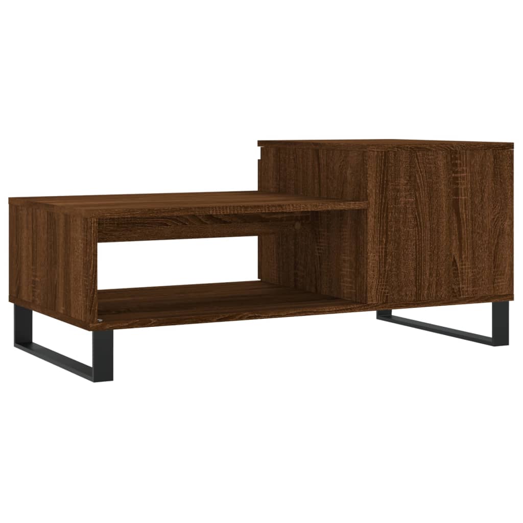Coffee Table Brown Oak 100x50x45 cm Engineered Wood - Bargainia.com - 