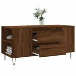 Coffee Table Brown Oak 102x44.5x50 cm Engineered Wood - Bargainia.com - 