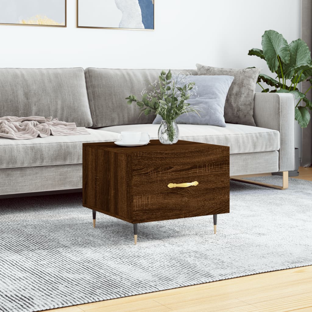 Coffee Table Brown Oak 50x50x40 cm Engineered Wood - Bargainia.com - 