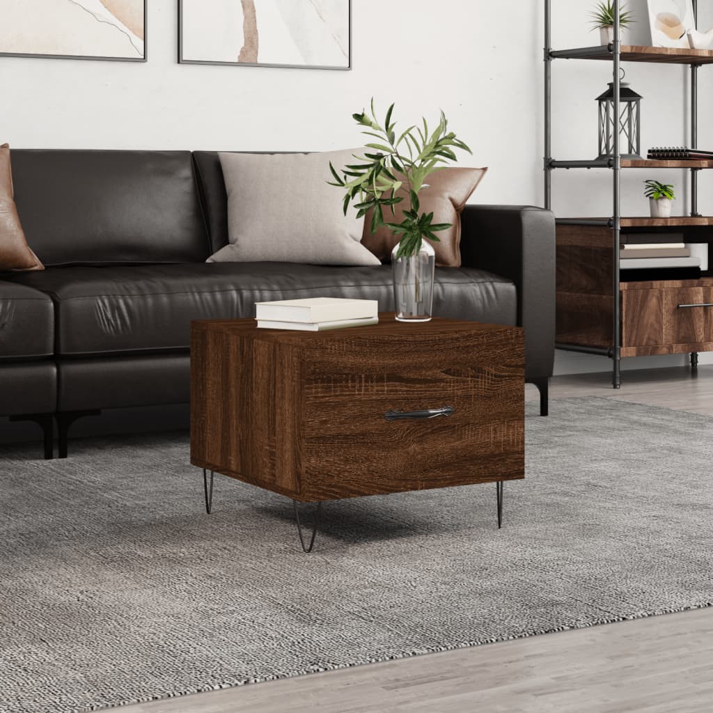 Coffee Table Brown Oak 50x50x40 cm Engineered Wood - Bargainia.com - 