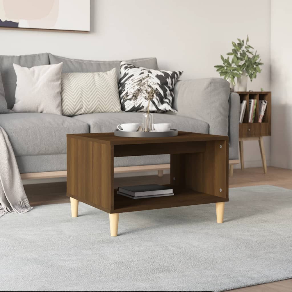 Coffee Table Brown Oak 60x50x40 cm Engineered Wood - Bargainia.com - 