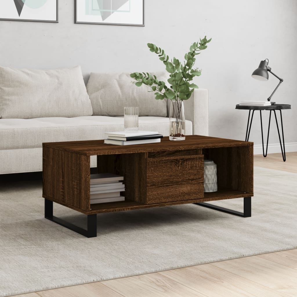 Coffee Table Brown Oak 90x50x36.5 cm Engineered Wood - Bargainia.com - 8721012109865 - 830603