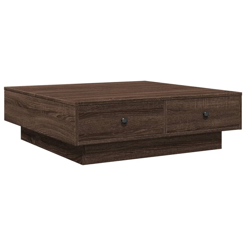 Coffee Table Brown oak 90x90x28 cm Engineered Wood - Bargainia.com - 