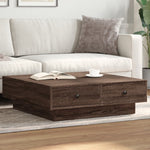 Coffee Table Brown oak 90x90x28 cm Engineered Wood - Bargainia.com - 