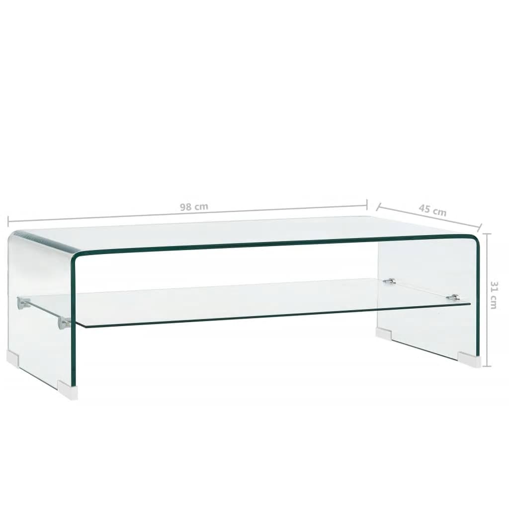 Coffee Table Clear 98x45x31 cm Tempered Glass - Bargainia.com - 8719883714257 - 284745