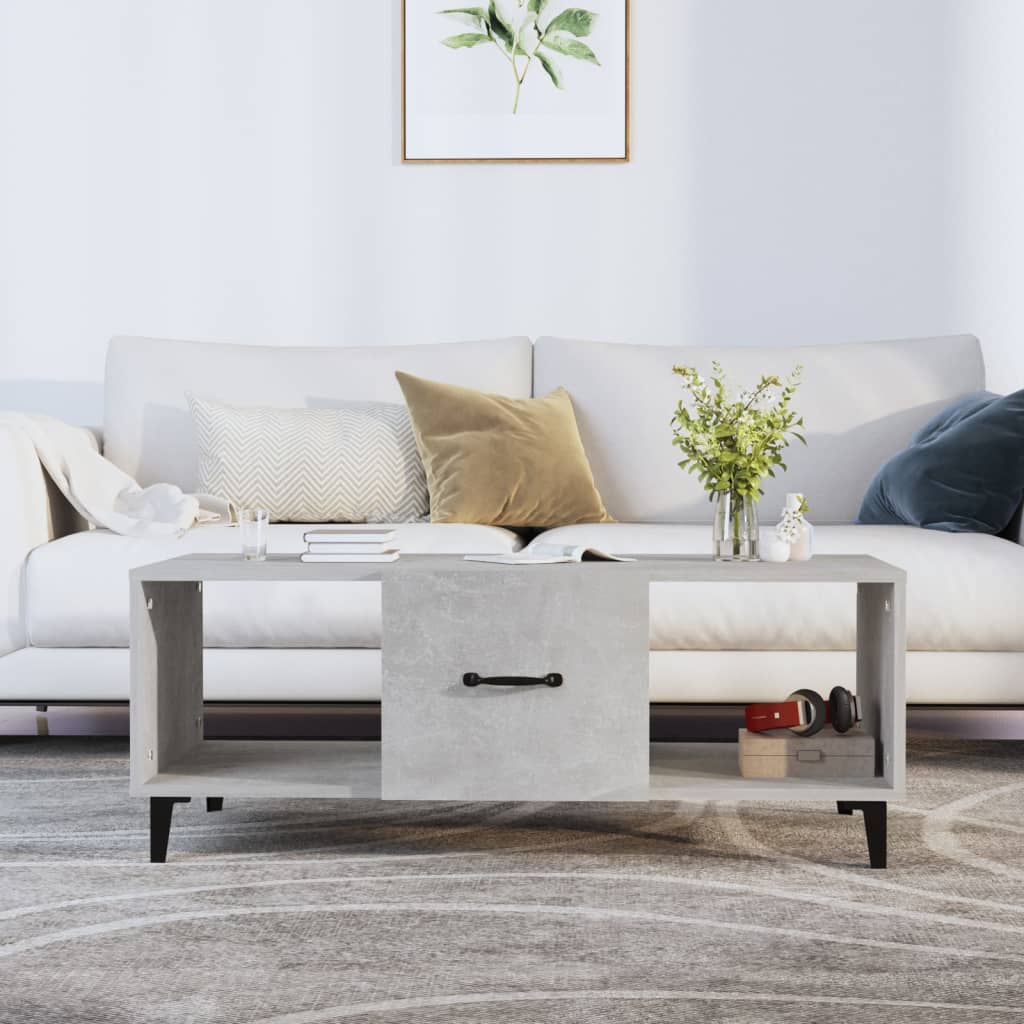 Coffee Table Concrete Grey 102x50x40 cm Engineered Wood - Bargainia.com - 