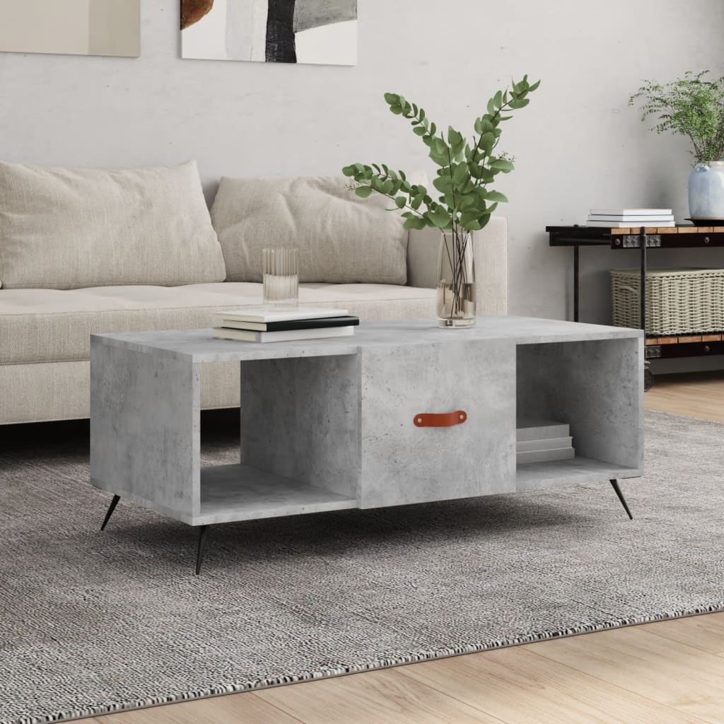 Coffee Table Concrete Grey 102x50x40 cm Engineered Wood - Bargainia.com - 