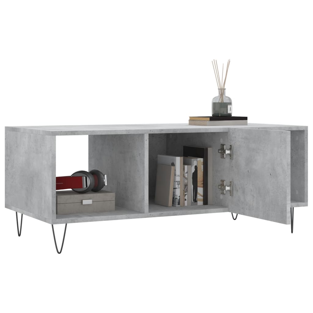 Coffee Table Concrete Grey 102x50x40 cm Engineered Wood - Bargainia.com - 