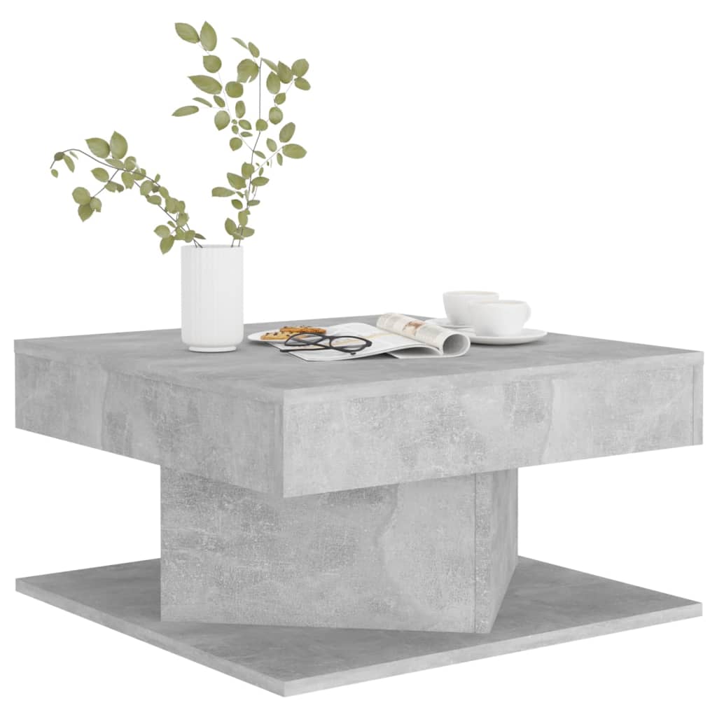 Coffee Table Concrete Grey 57x57x30 cm Engineered Wood - Bargainia.com - 