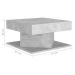 Coffee Table Concrete Grey 57x57x30 cm Engineered Wood - Bargainia.com - 