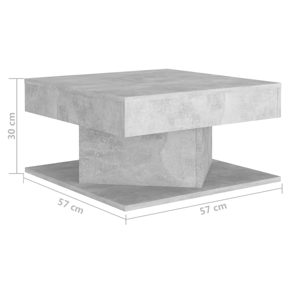 Coffee Table Concrete Grey 57x57x30 cm Engineered Wood - Bargainia.com - 