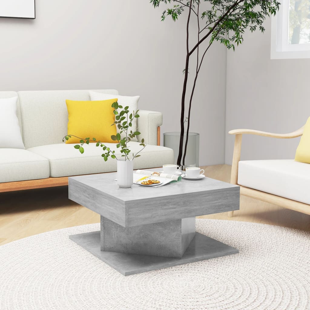 Coffee Table Concrete Grey 57x57x30 cm Engineered Wood - Bargainia.com - 